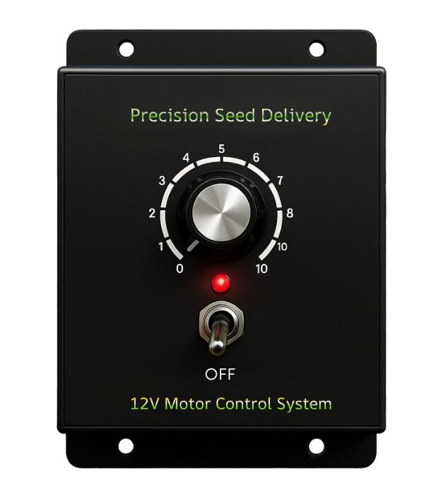 Black Upclose 12V Motor Control Panel with M Series Miniature Toggle.