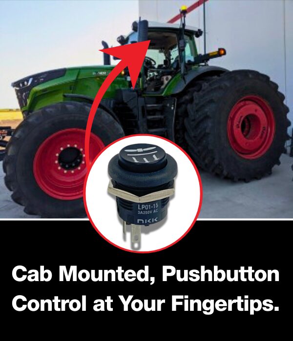 LP01 Pushbutton installed in equipment cab