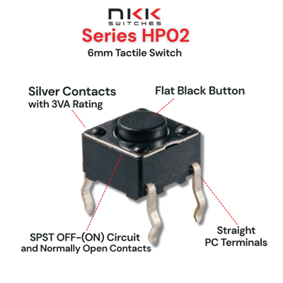 HP02 6 mm tactile switch product image