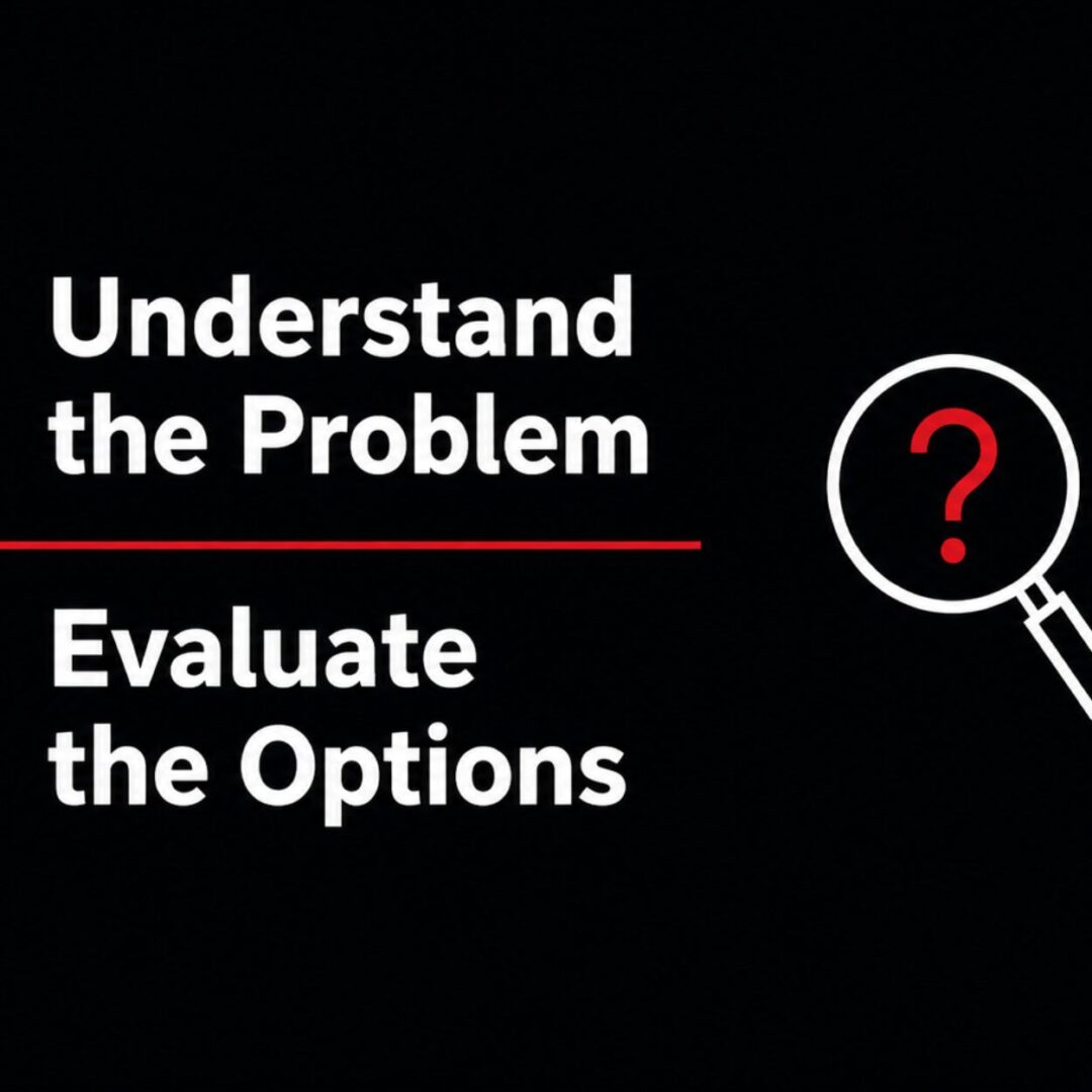 <strong>Understand the Problem. Evaluate the Options.</strong>