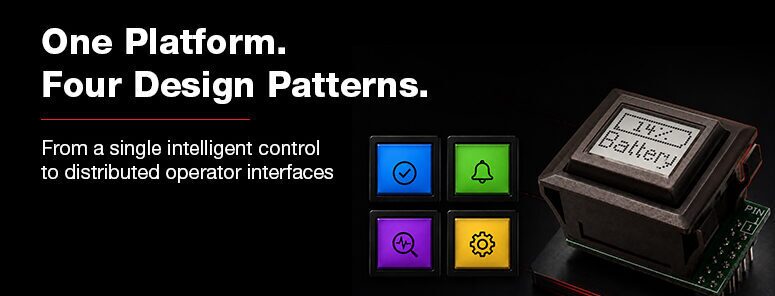 NKK SmartDisplay™ products illustrating four interface design patterns, from a single programmable control to a distributed operator interface.